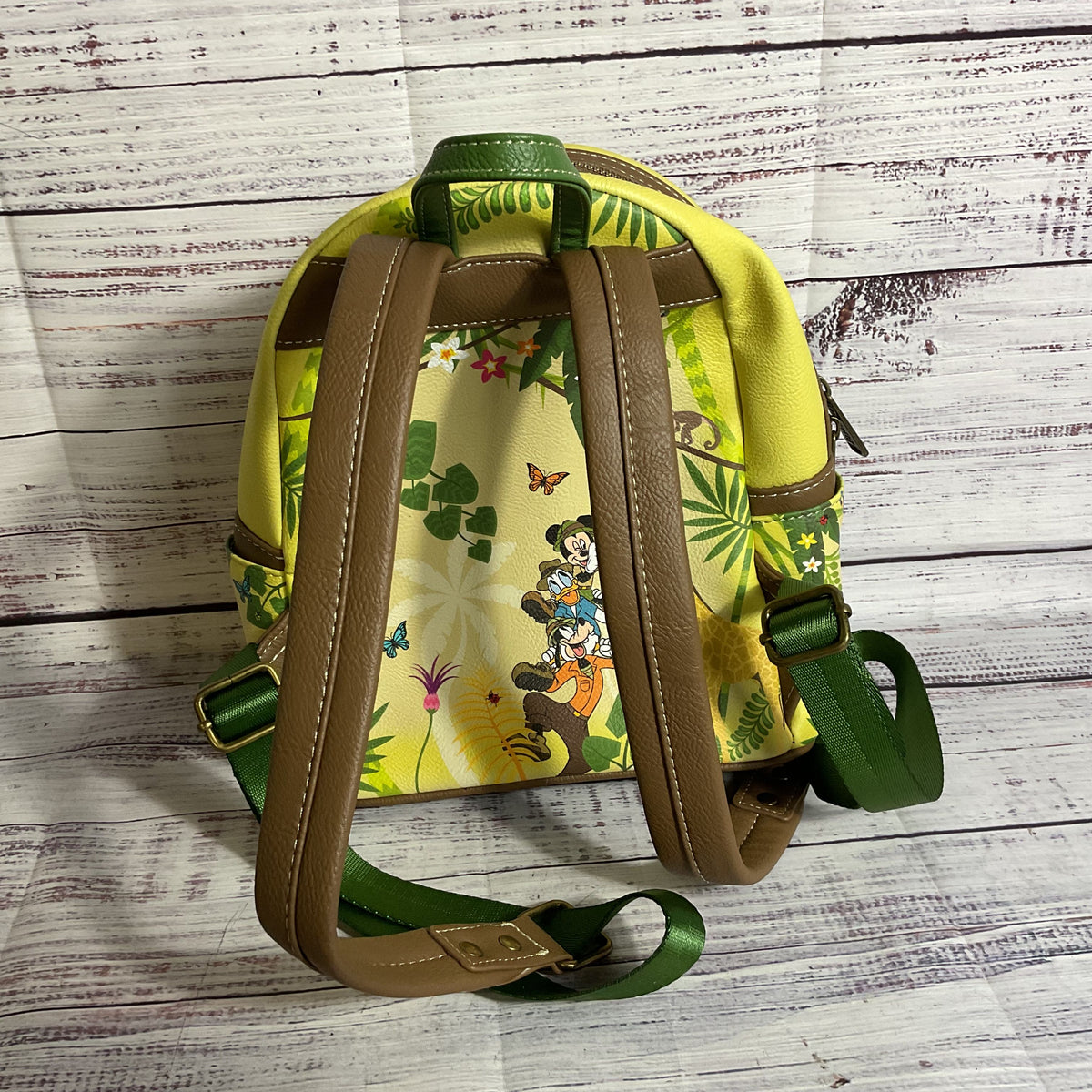 LOUNGEFLY Disney Mickey Friends Jungle Safari Glow in the Dark Backpack