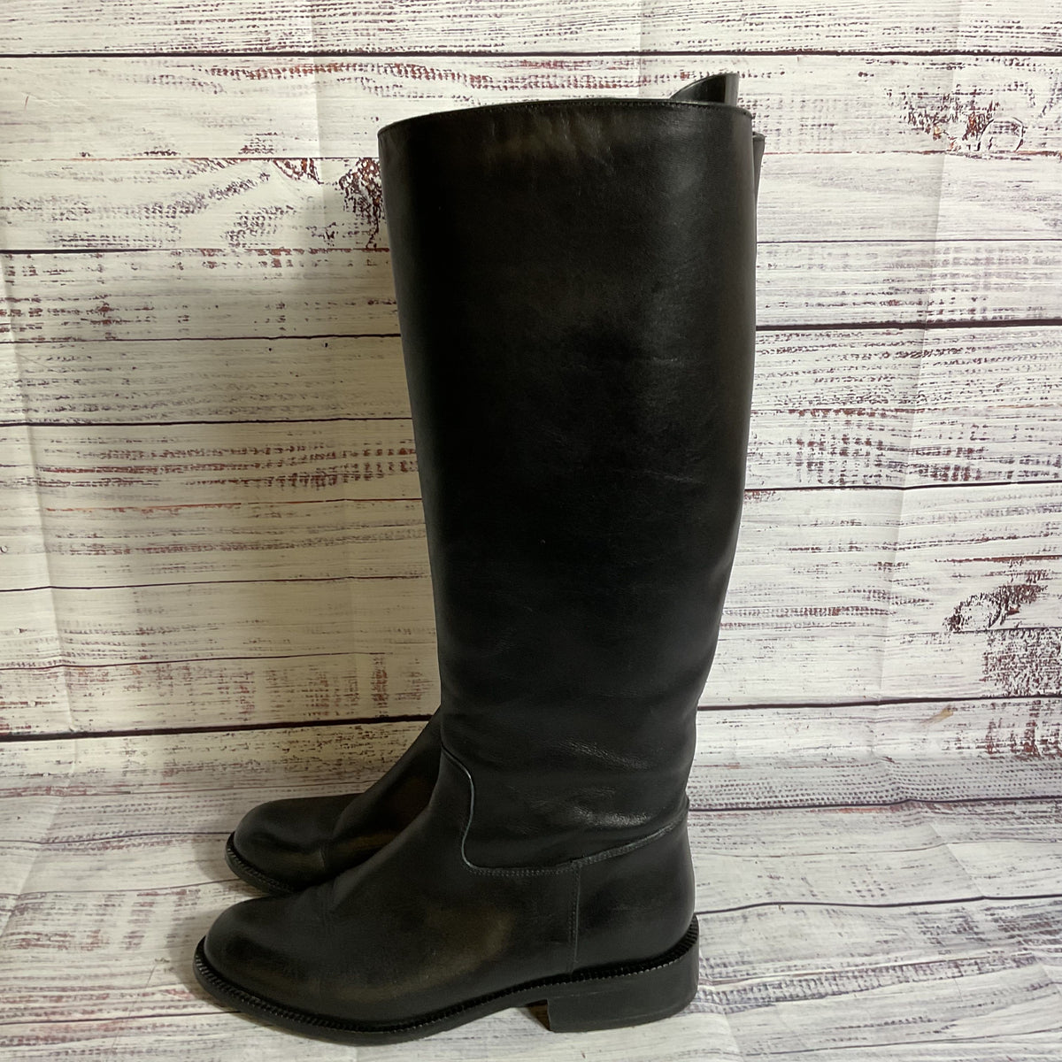 SUDINI Women's Black Leather Tall Boots- SZ 6