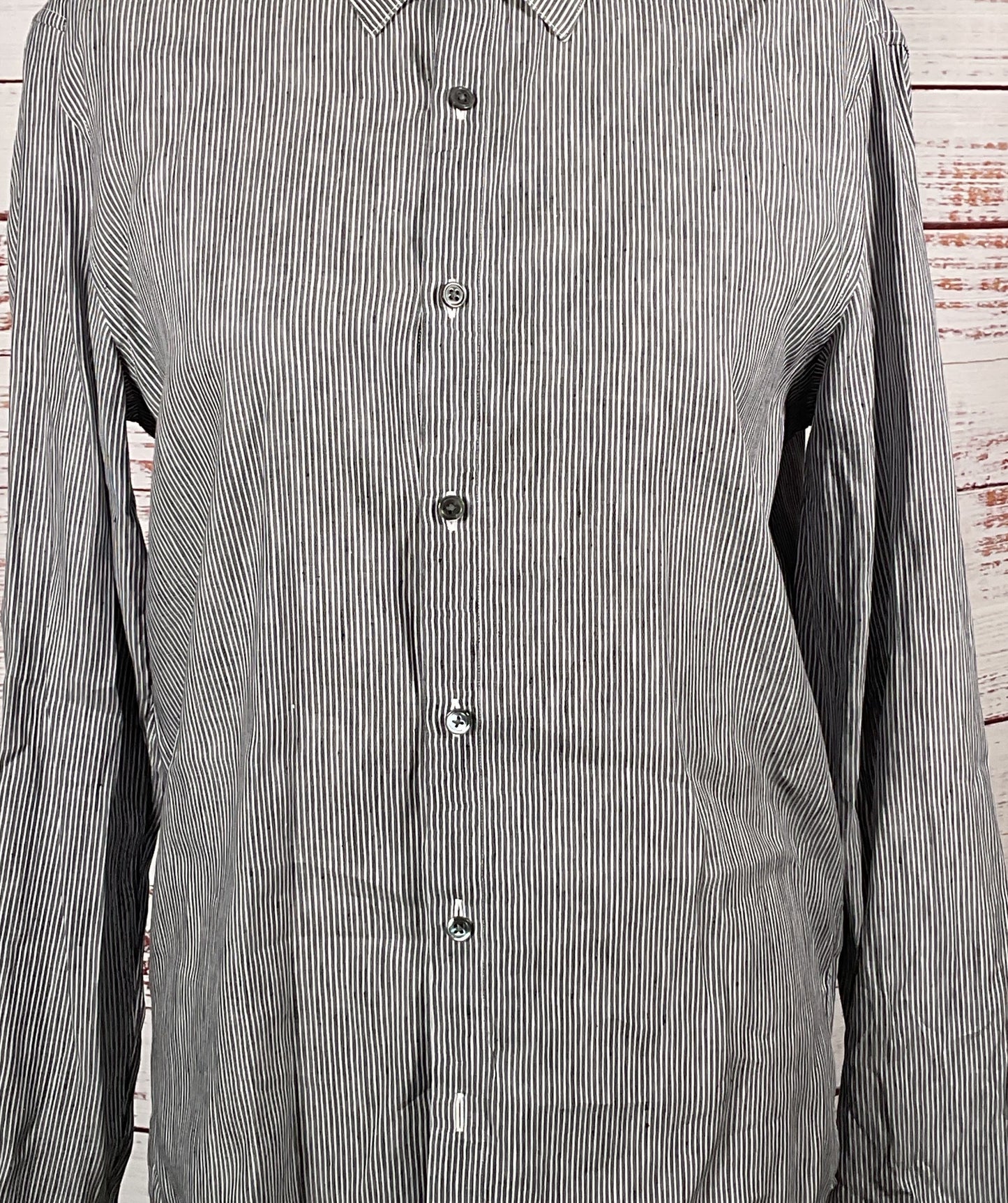 Theory Striped Button Down Shirt Multicolor M