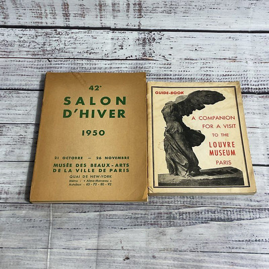 Set of 2 1950 Paris Art Museum Guide Paperback Books (Louvre, Salon D'hiver)