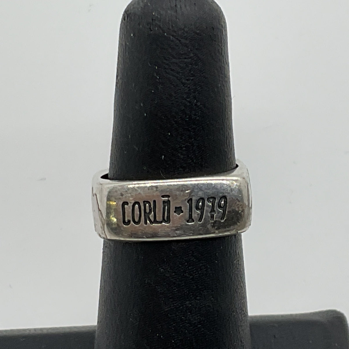 Corlù 1979 Italy Sterling Silver Rhodium Plated Square SZ 5.75 Ring- 4.76g