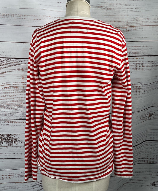 Section 8 Striped Long Sleeved Shirt Red White Large