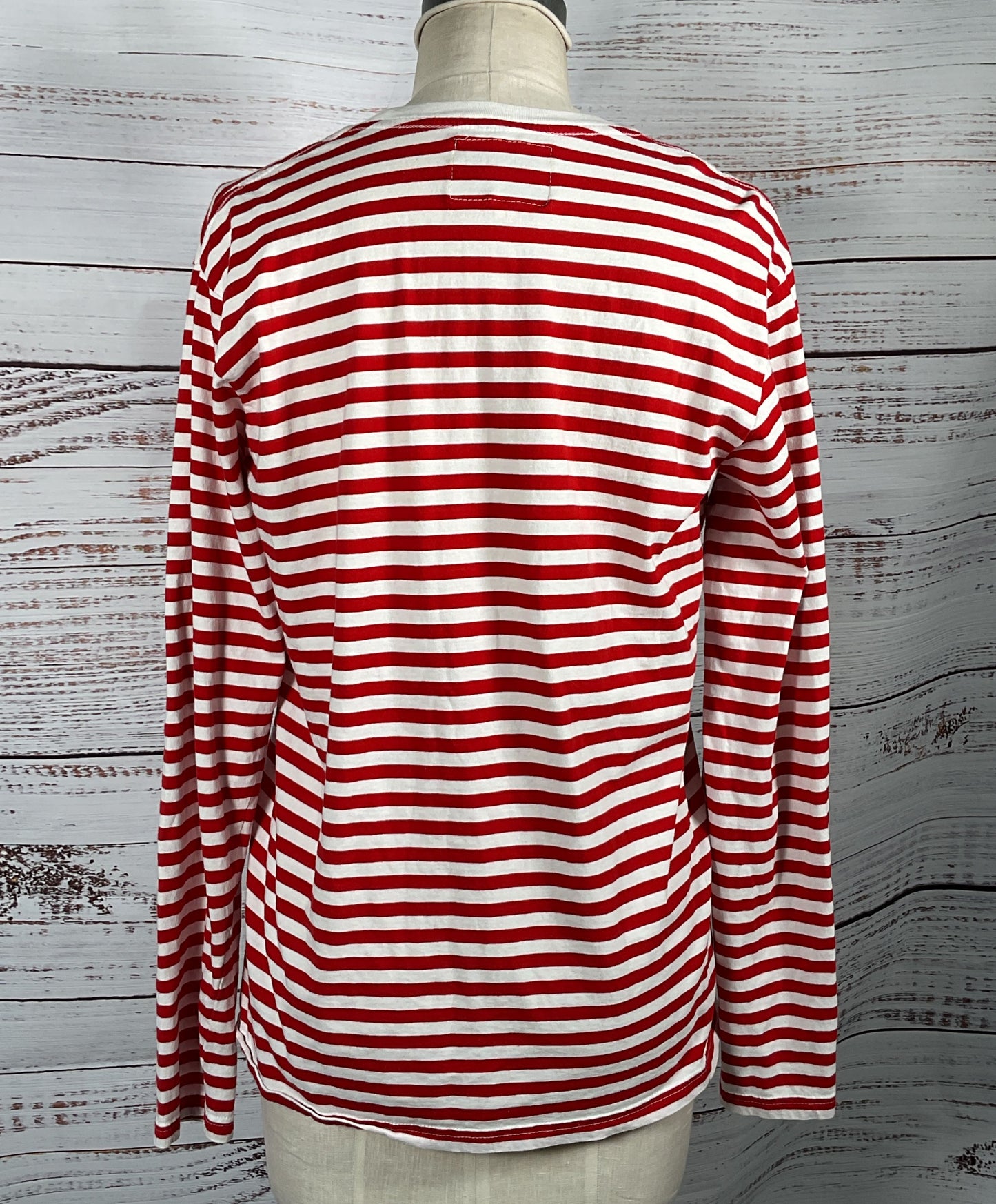Section 8 Striped Long Sleeved Shirt Red White Large