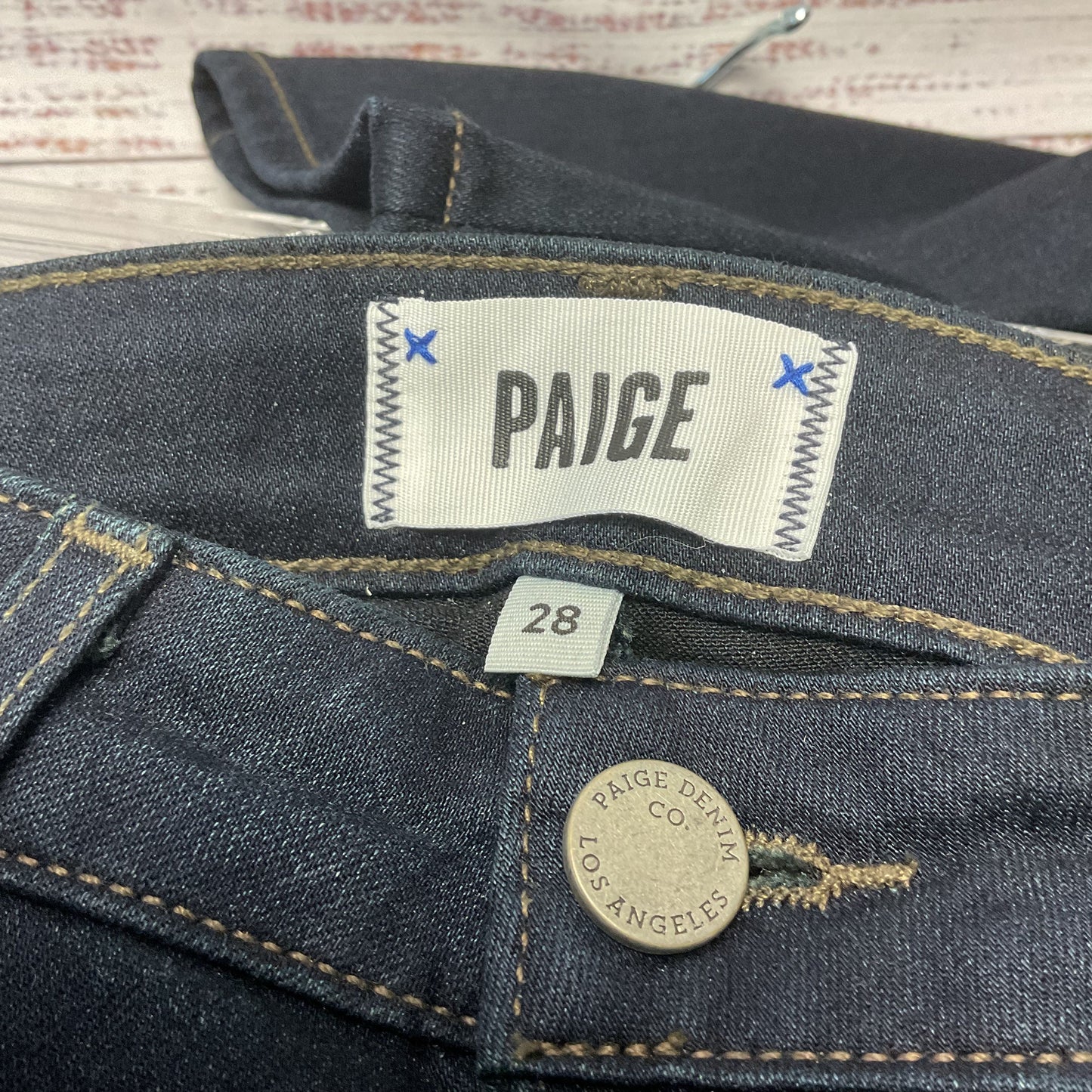 Paige Hoxton Ankle Dark Blue Denim Jeans Pants - Size 28