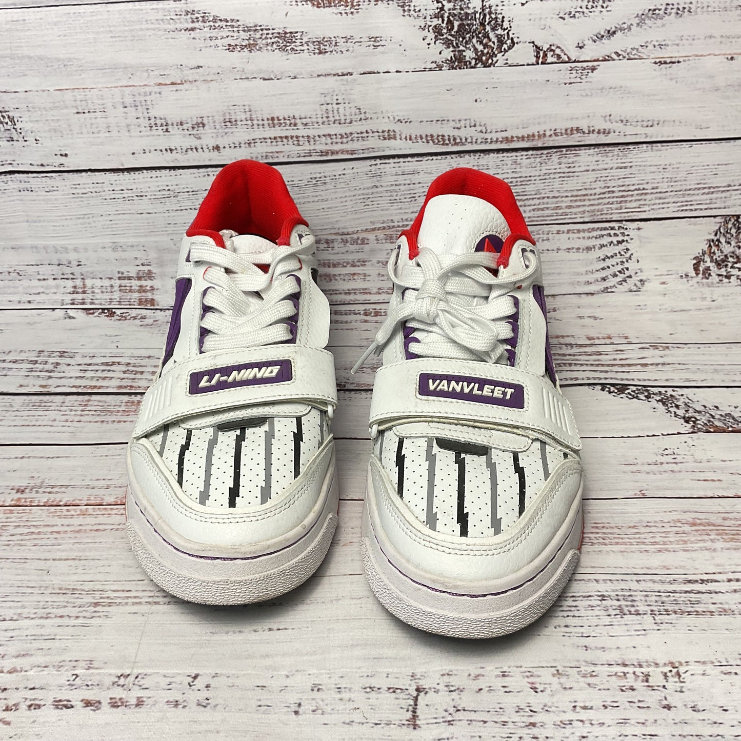 Li-Ning Bad Five Rookie Fred VanVleet White Purple Athletic Sneaker Shoe Men 9.5