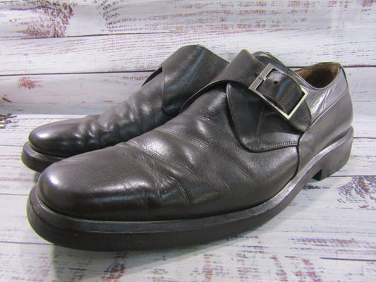 Bally Terni Men's Brown Leather Monk Strap Loafers Size 11 Made in Italy