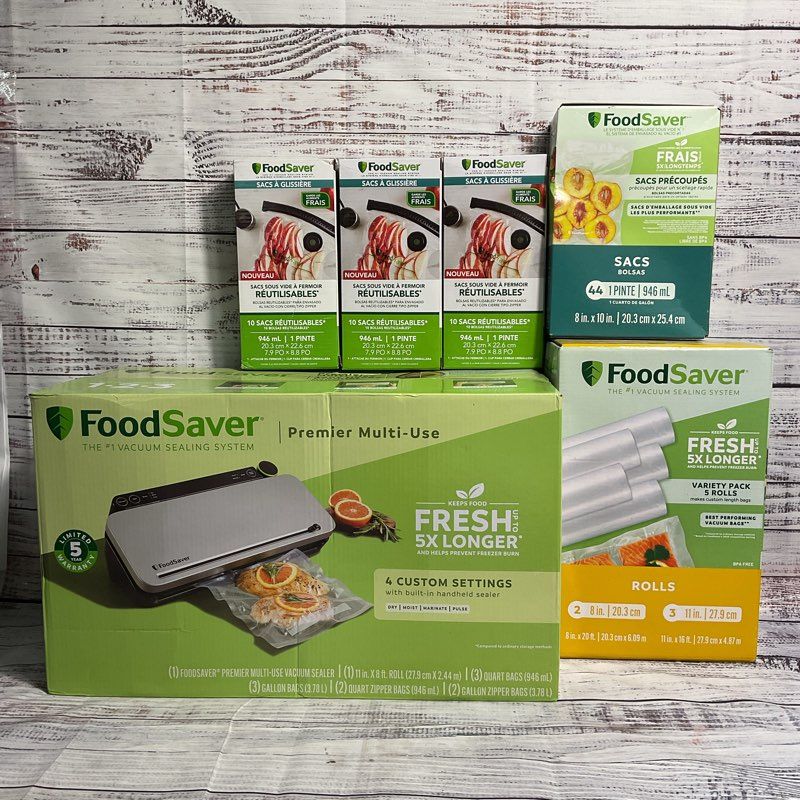 New Sealed Foodsaver Premier Multi Use Vacuum Sealing System Vs3130 + 79 Bags