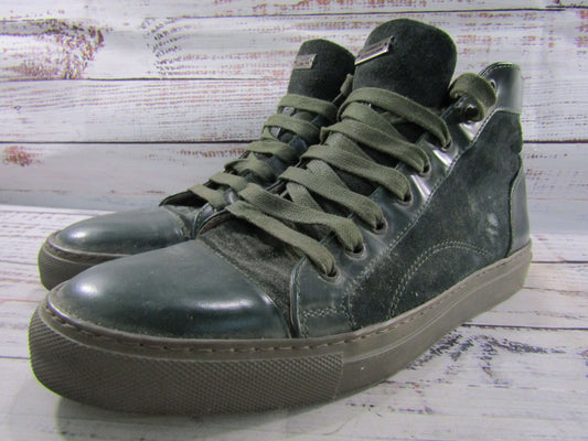 Daniele Alessandrini Men's Green Suede Mid-Top Sneakers Size 7 Made in Italy
