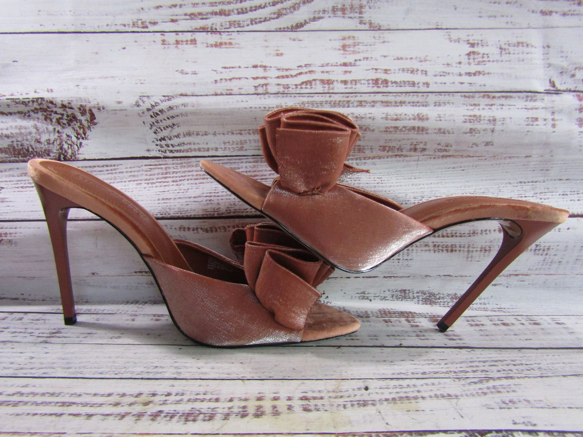 Steve Madden Affinity Women's Rust Satin Stiletto Heel Open Toe Sandals Size 8.5
