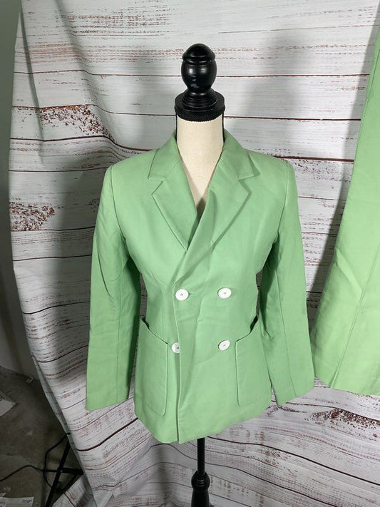 Sandro Paris Women’s Mint Green 2 Piece Suit Jacket & Pants Size 36