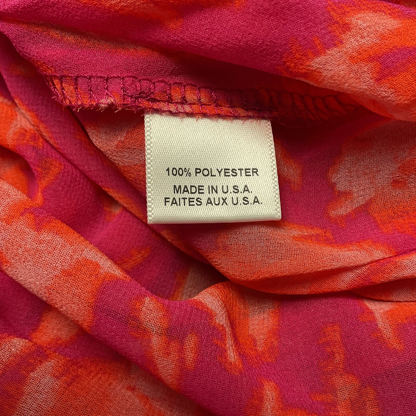 Misa Los Angeles Rizou Orange Red Print Ruffle Frill Dress - Size S