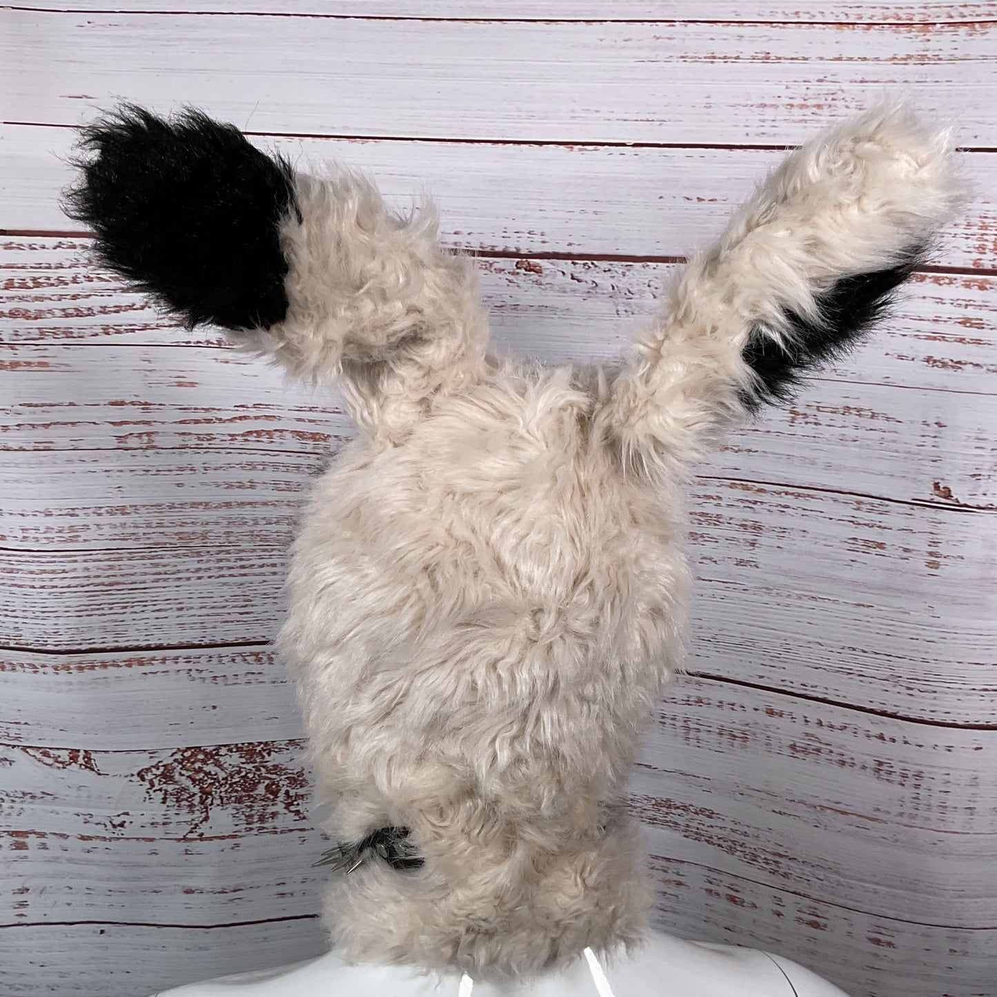 CFIERCE Faux Fur Studded Choker Punk Bunny Hoodie Hat