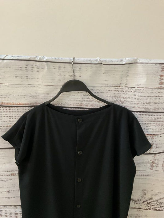 Vintage Cacharel Black Button Down Short Sleeve Dress Size 6 US 38 EU France