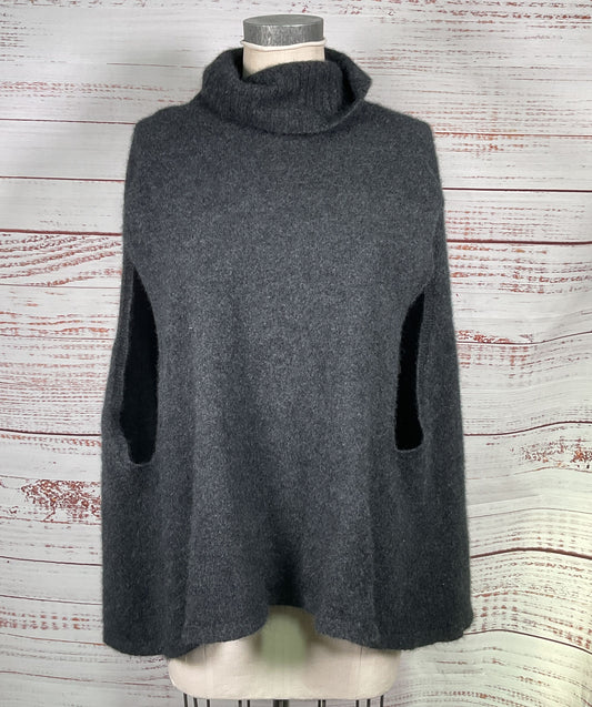 Noble Wilde Possum Fur Blend Turtleneck Sweater Gray OS