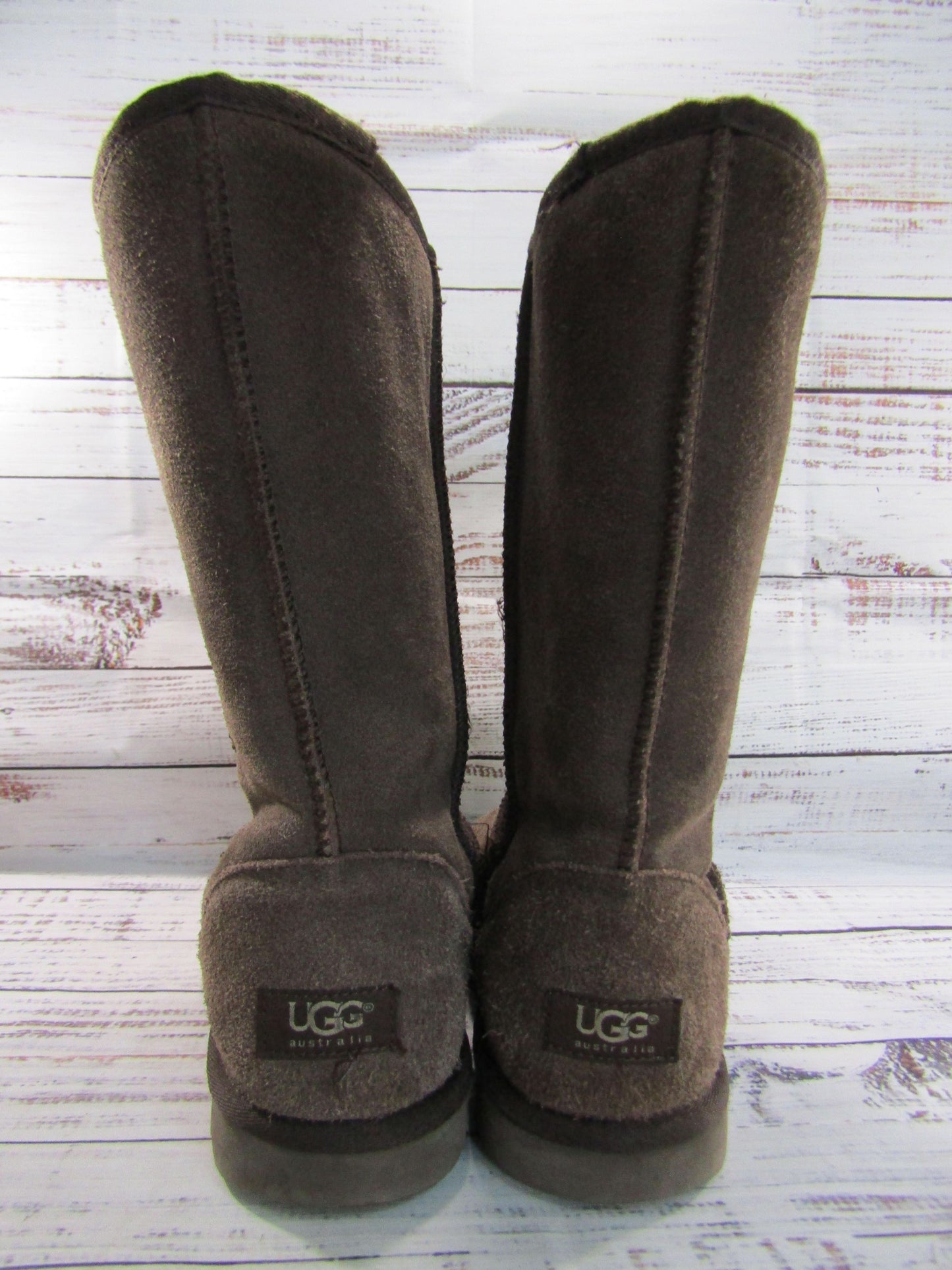 UGG Women's Brown Suede Shearling Boots Size 10