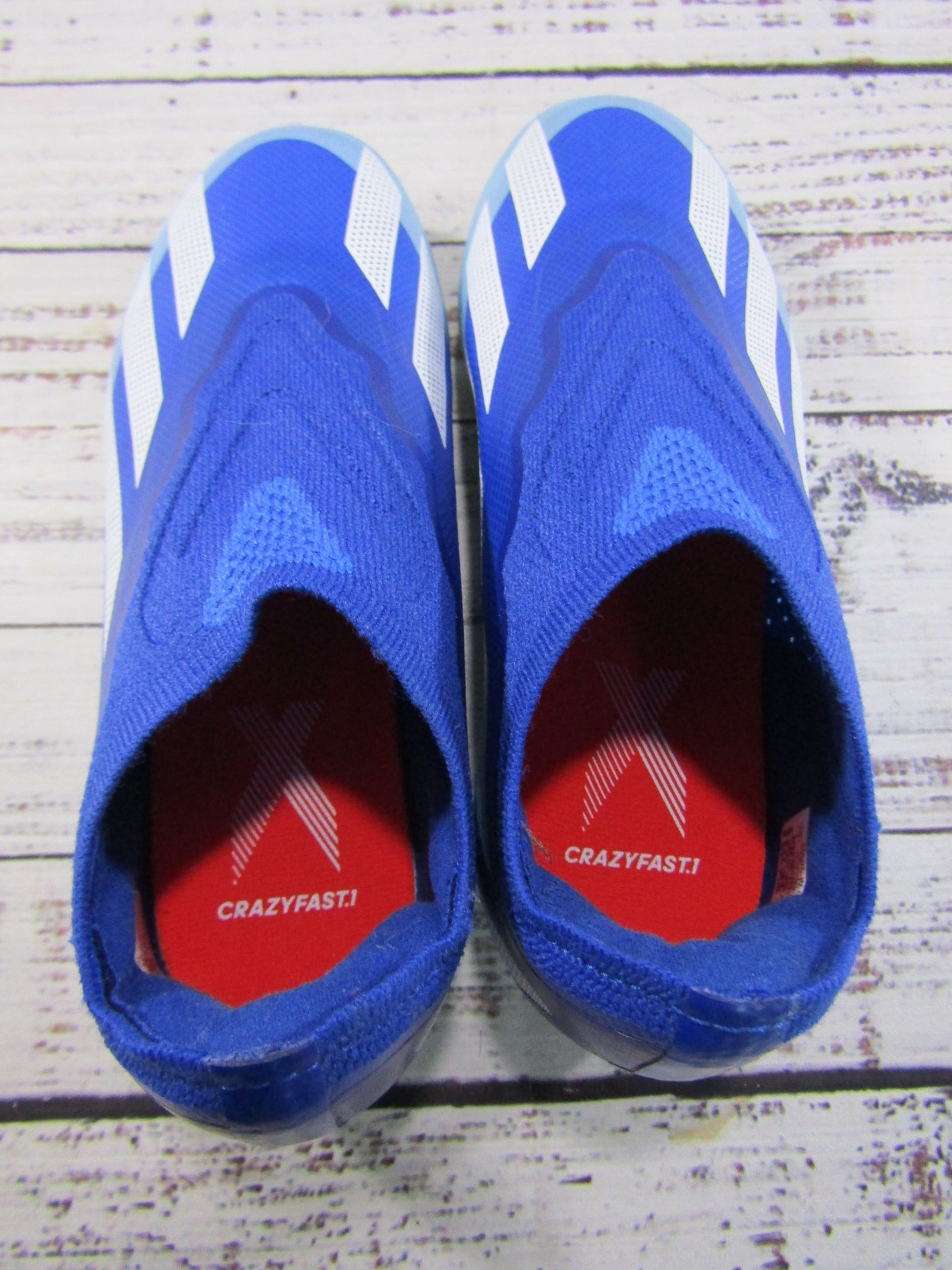 Adidas x Crazyfast.1 Boy's Blue Laceless Soccer Cleats Size 1 IE6643
