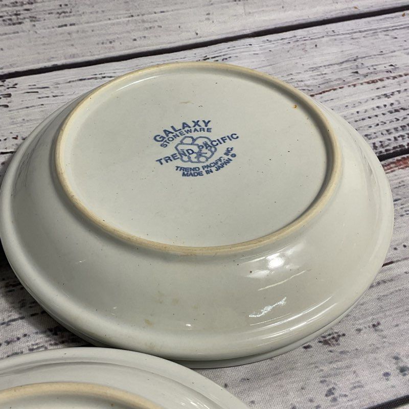 9 pc. Galaxy Stoneware Trend Pacific Milkstone White/Brown Spots Mug, Saucer Set