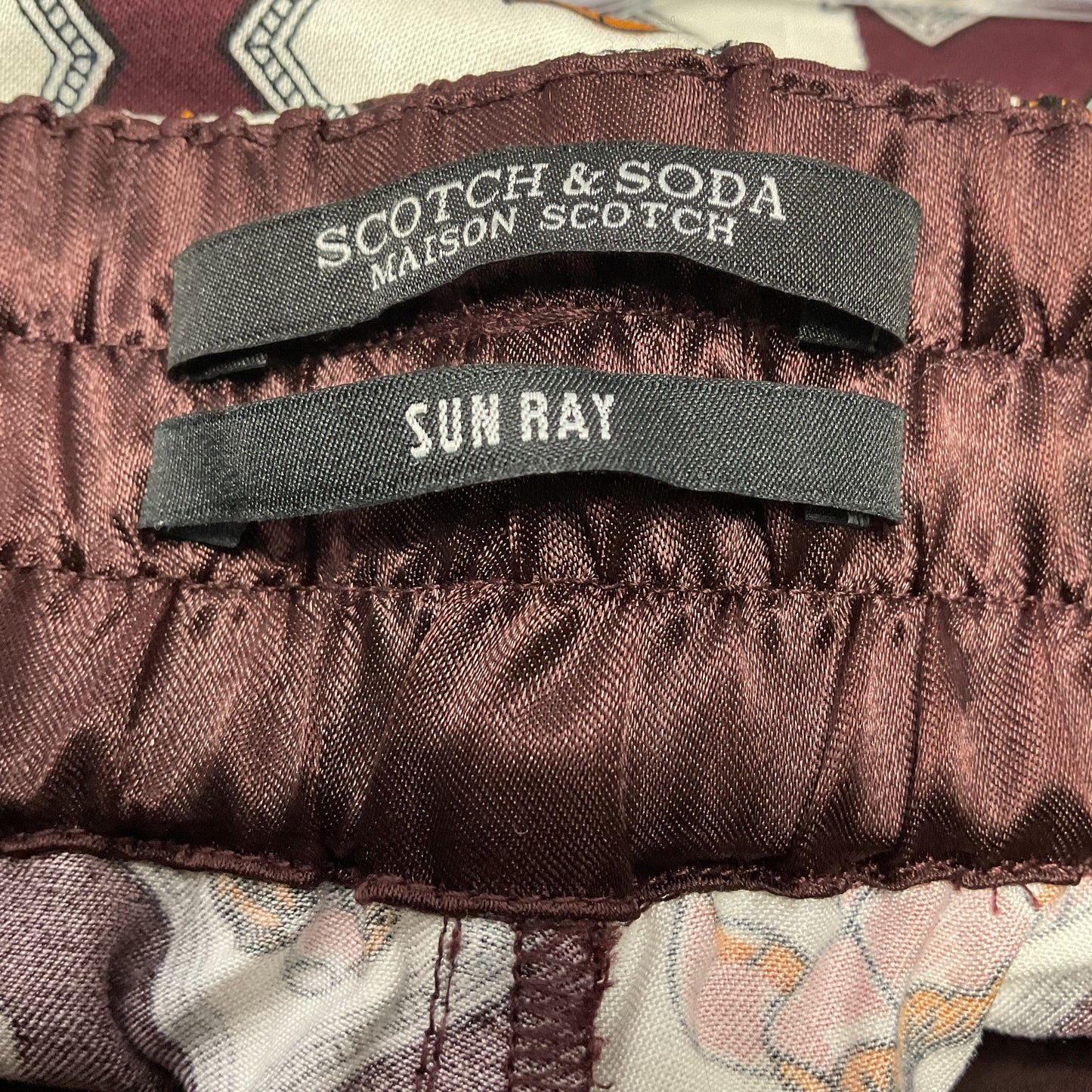 Scotch & Soda Sun Ray Burgundy Floral Print Pants - Size S