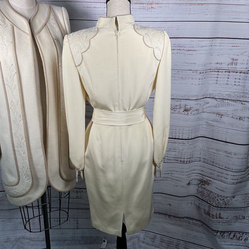 S. BALIAN DESIGNS 2pc. Women's Embroidered Belted Dress & Coat SEE MEASUREMENTS