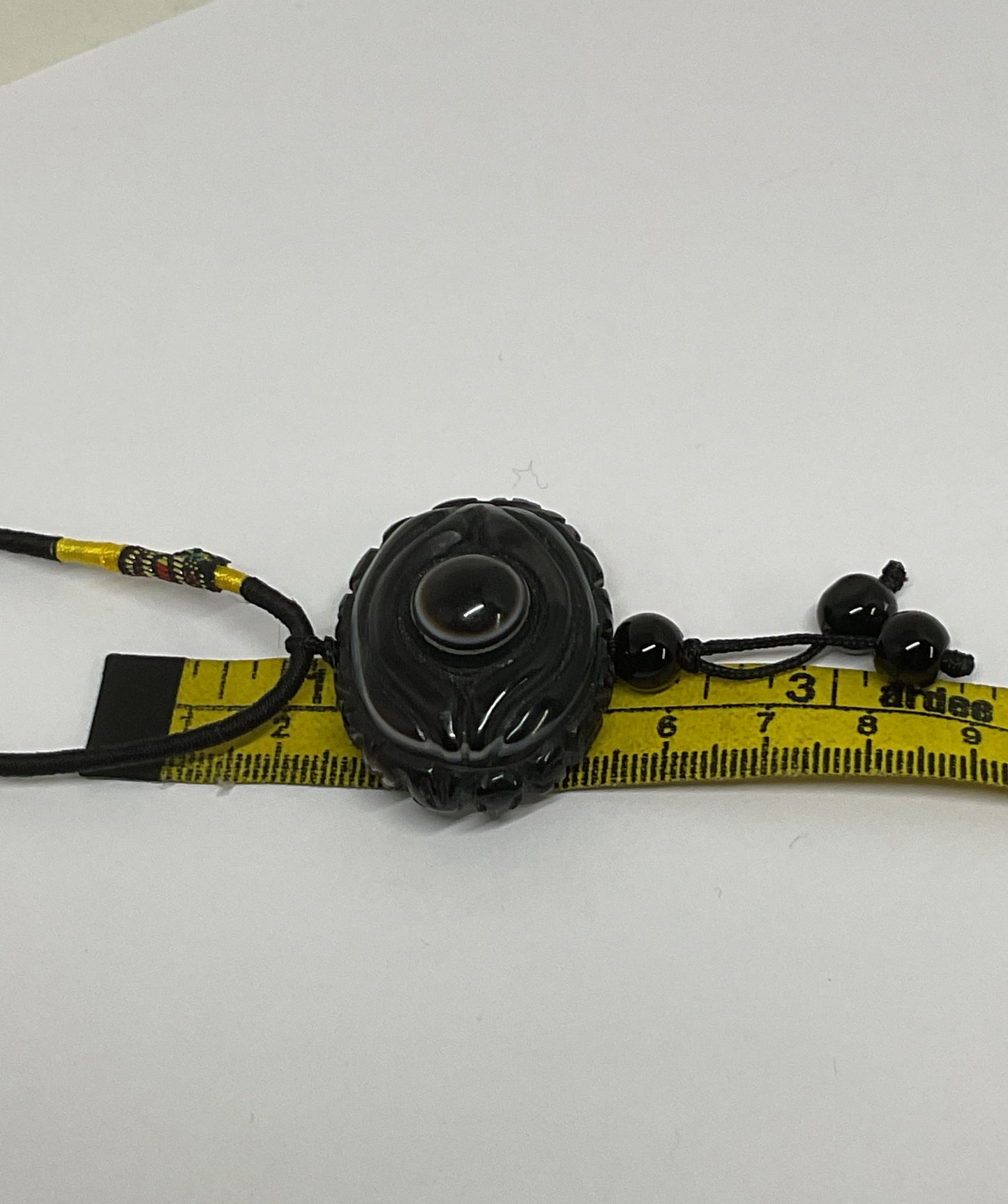 Black Carved Onyx Vintage Necklace