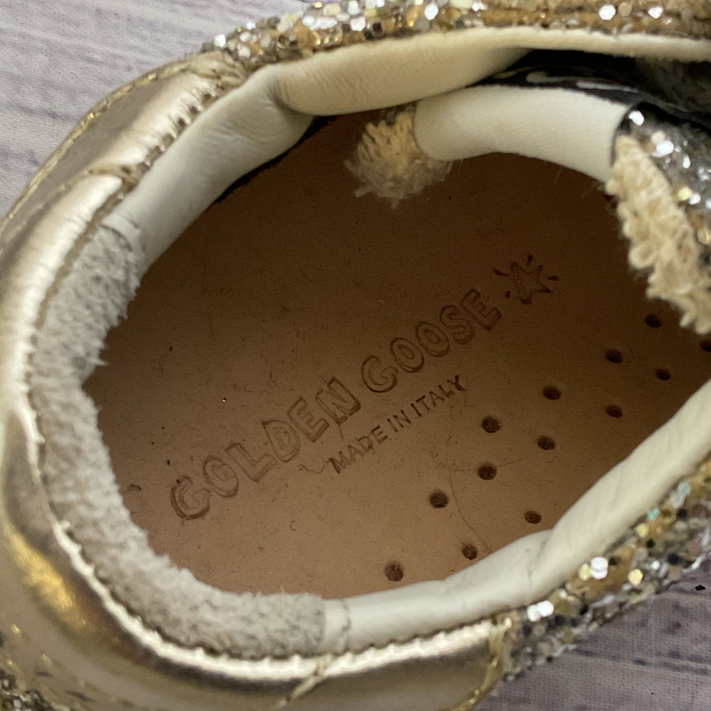 GOLDEN GOOSE Superstar Toddler Gray Glitter Sneakers- SZ 25 (SEE SIZE CHART)