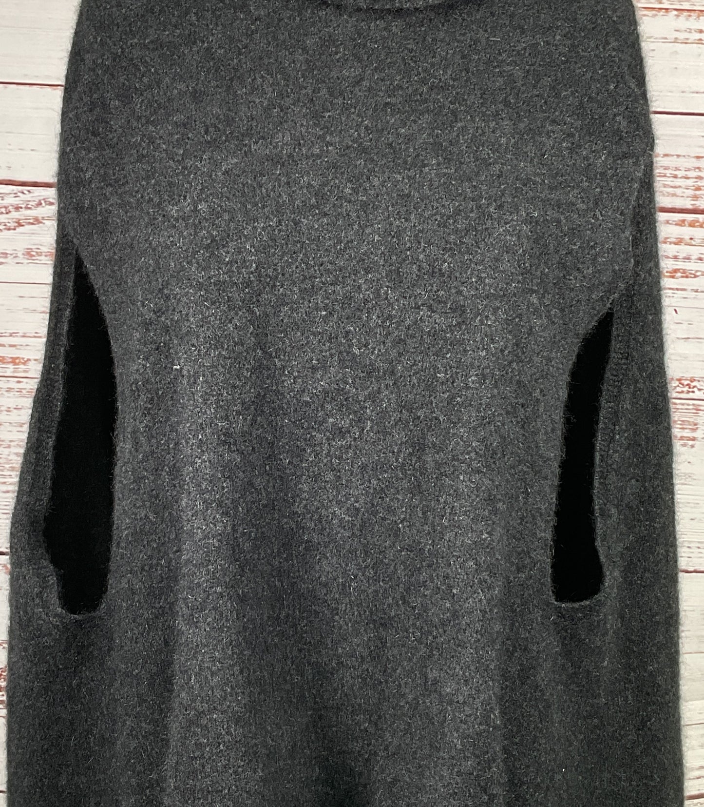 Noble Wilde Possum Fur Blend Turtleneck Sweater Gray OS