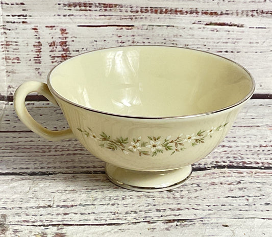 Lenox China Brookdale Floral Trim Set of 6 Tea Cups Ivory