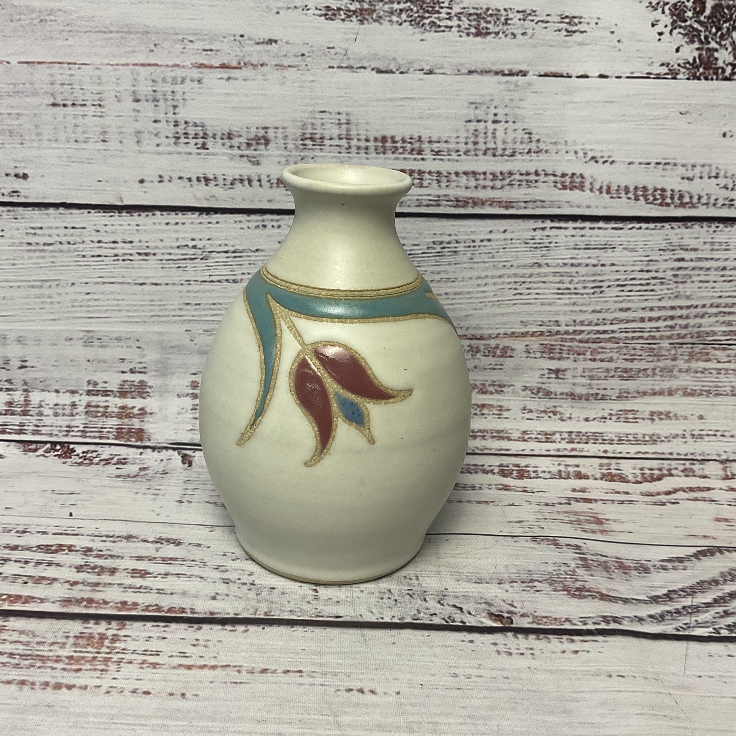 Vintage Marcy Mayforth Flower Design Small Vase 6" 1997