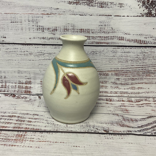 Vintage Marcy Mayforth Flower Design Small Vase 6" 1997