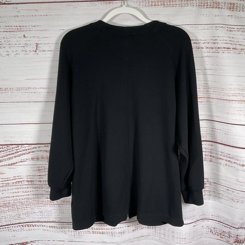 Varley Augusta Black Paneled Full Zip Crewneck Sweater - Size M