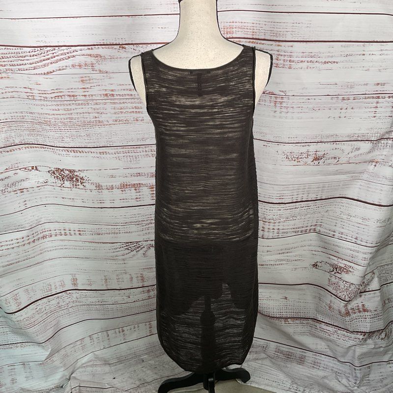 Sarah Pacini Dark Brown Knit One Pocket Sleeveless Midi Casual Dress - Size OS
