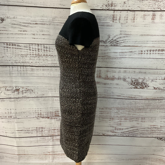 Brooks Brothers Boucle Wool Blend Tweed Brown Grey Dress - Size 2