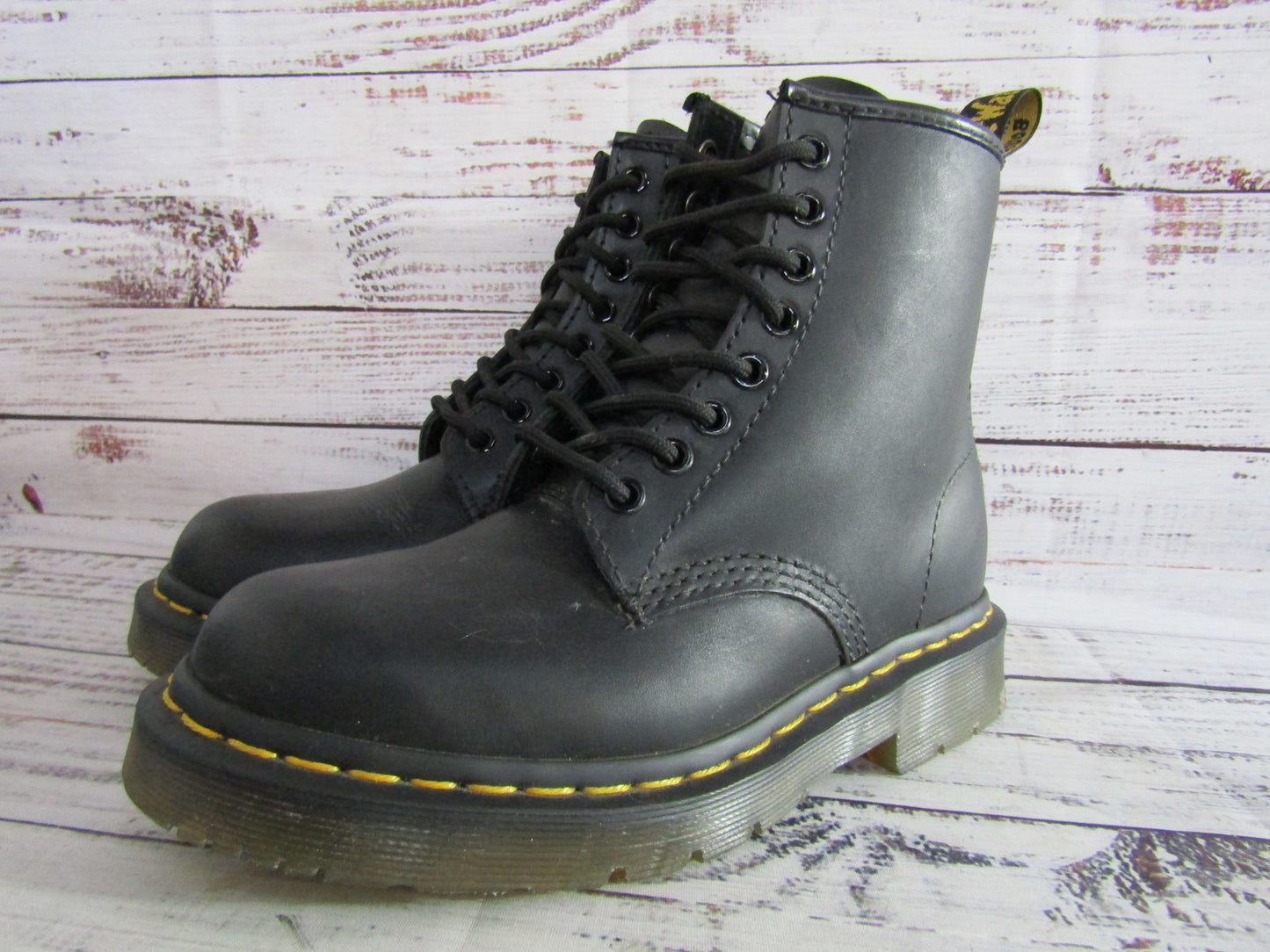 Dr. Martens Women's Black Leather Work Boots Size 6