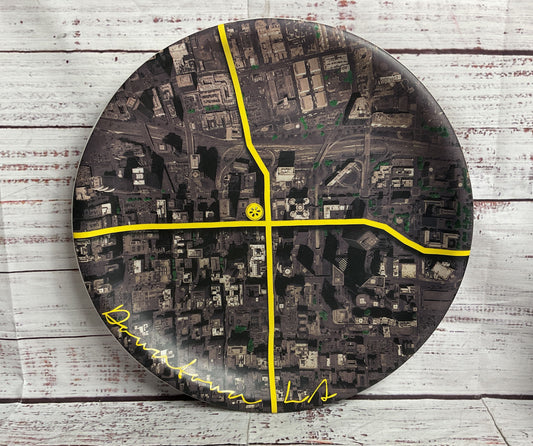 Ilan Dei for Lemonade LA Landmarks Downtown LA Aerial View 11" Plate Multicolor