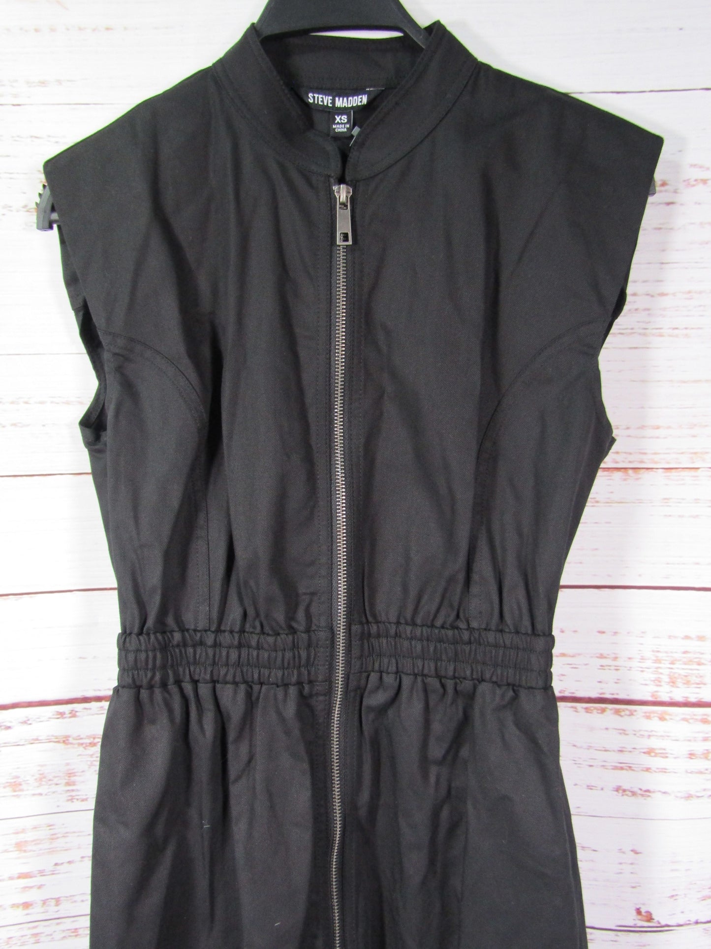 Steve Madden Rey Women's Black Front Zip Dress Size XS