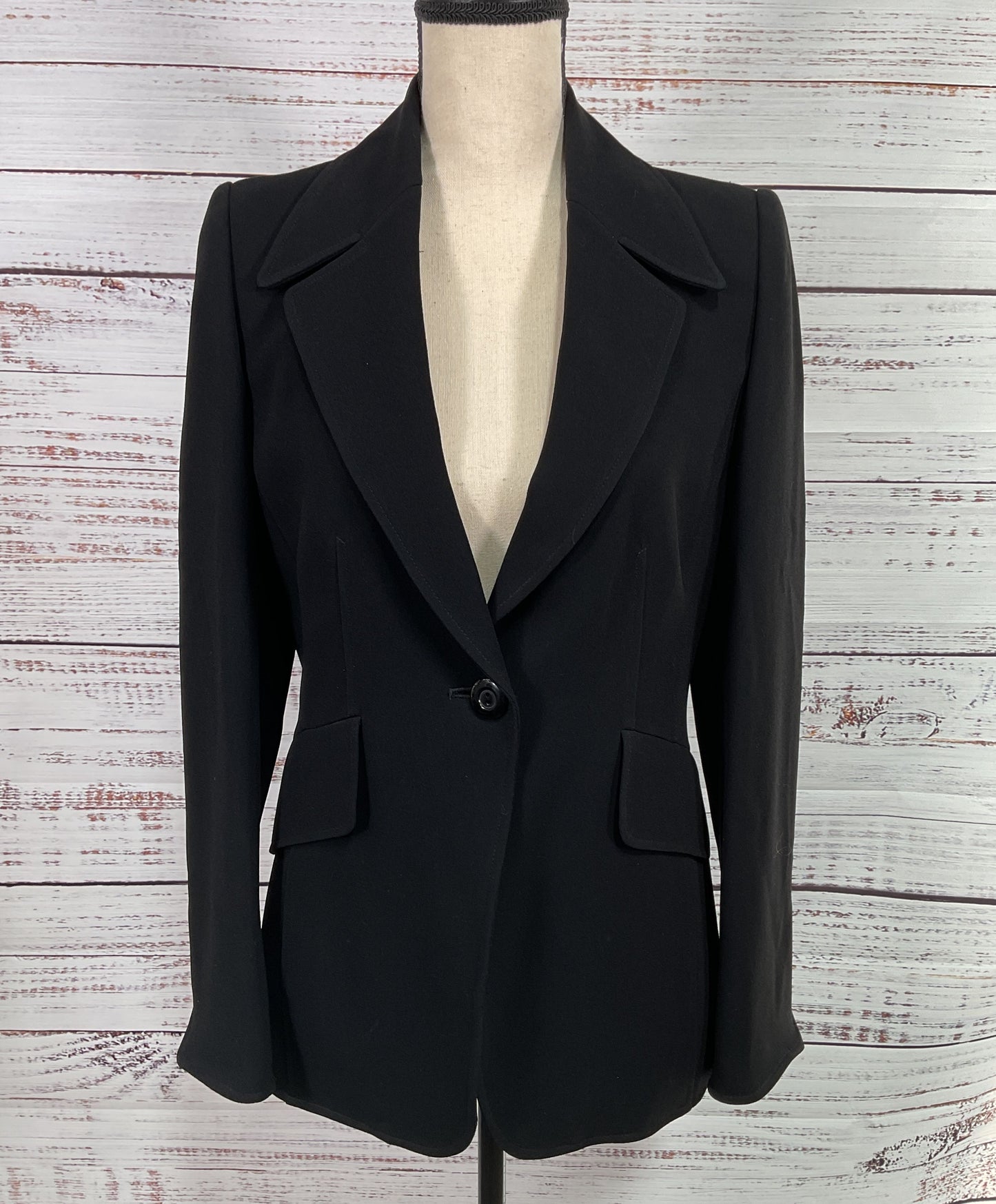 Ellen Tracy Single Button Blazer Black 0