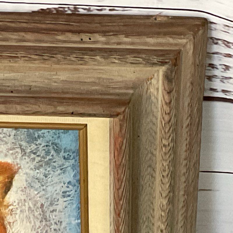 Signed BILL LONG Netherlands Aztec Colorful Painting- FRAMED 31" X 27"