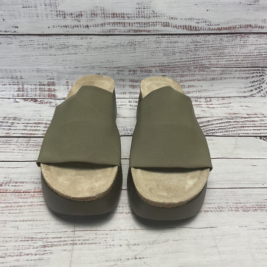 Munro Nalia Green Stretch Fabric Platform Sandal Women Size 7 (AAAA)