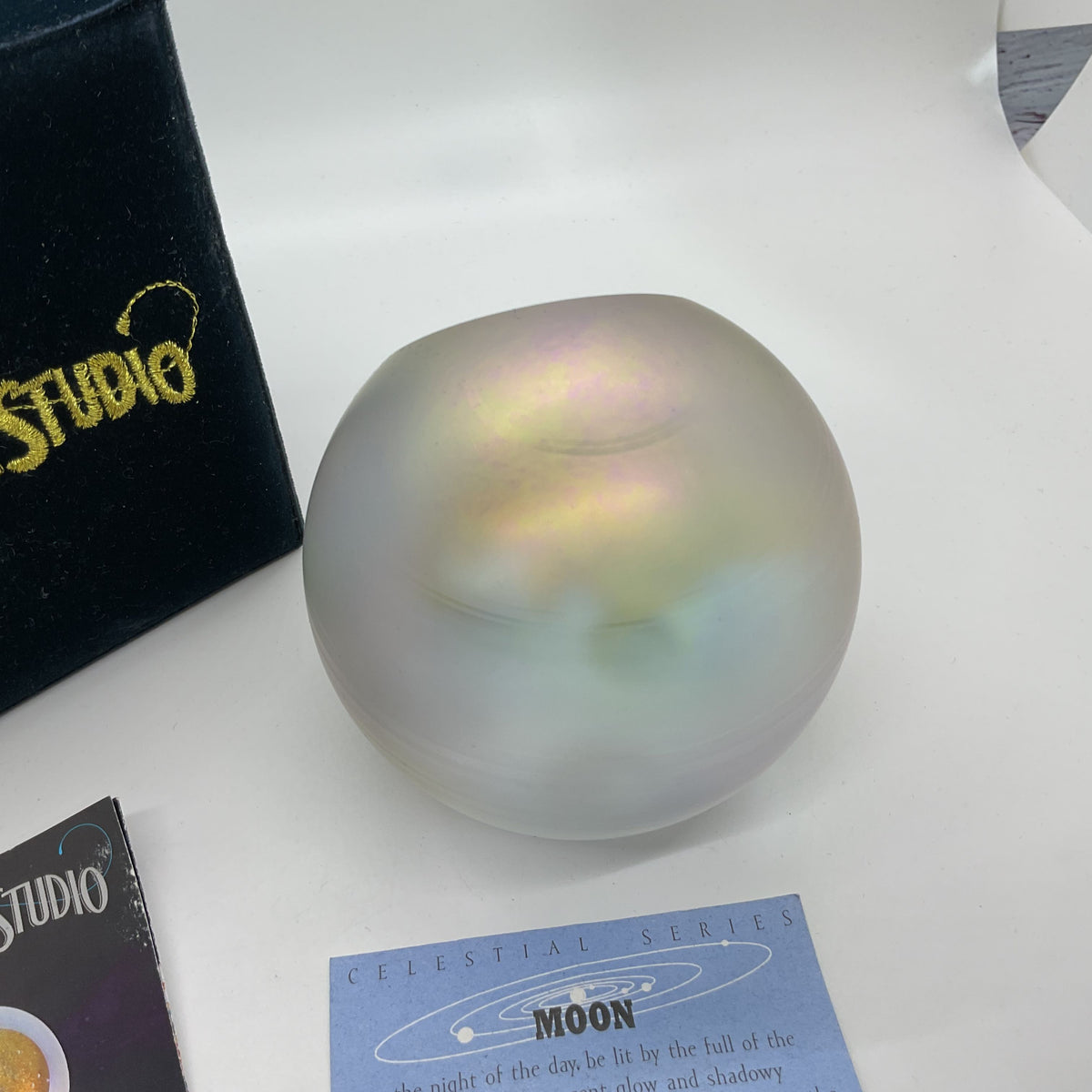 GLASS EYE STUDIO Celestial Series Moon Paperweight