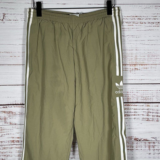 ADIDAS Originals Track Pants Green Adicolor Locked Up Logo Mesh Lined- SZ M