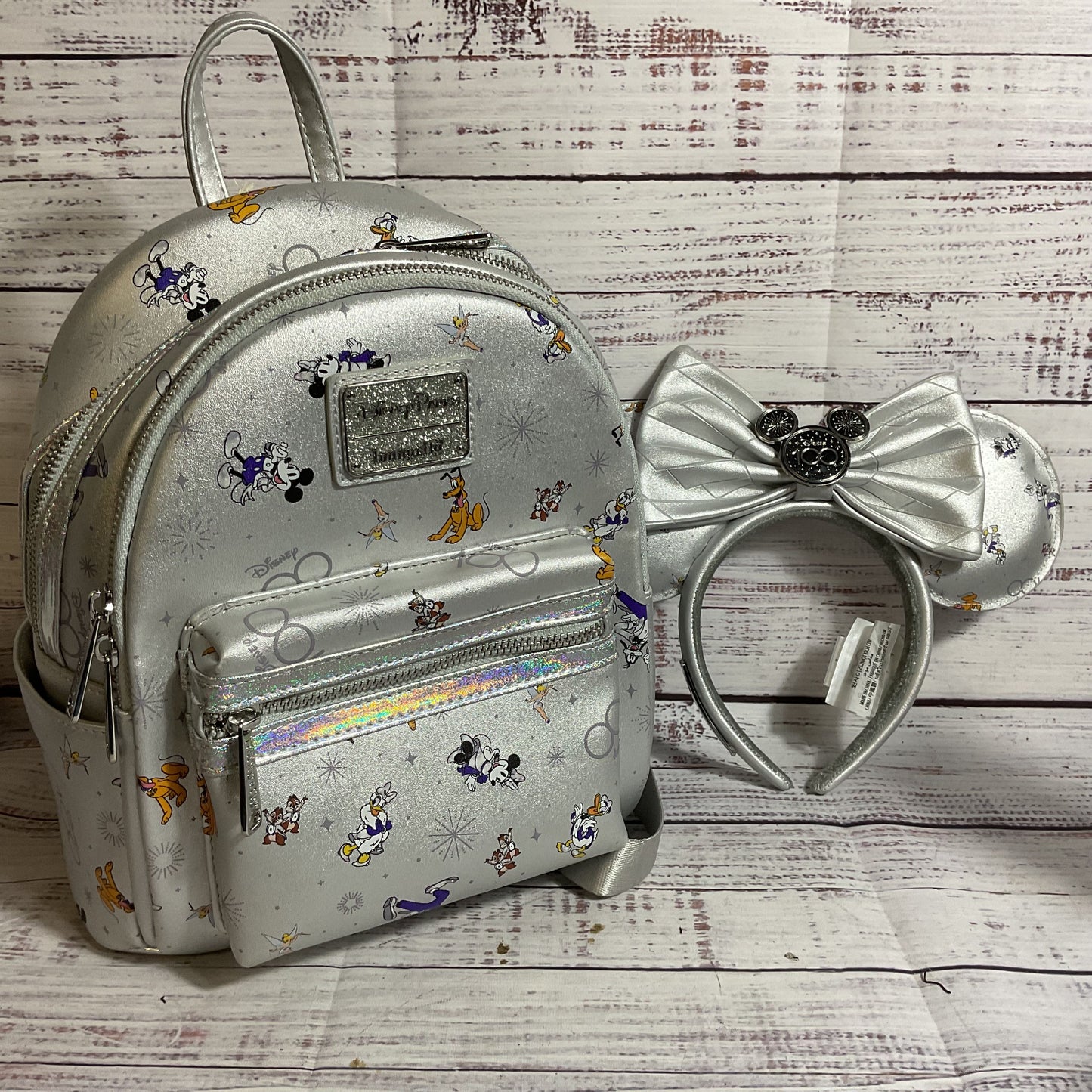 LOUNGEFLY 100th Anniversary Mickie & Friends Backpack & Mouse Ears