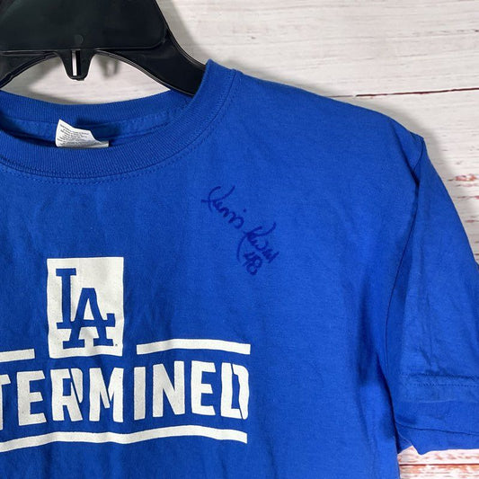 Los Angeles Dodgers Youth Large T Shirt Signed By Dennis Powell #48