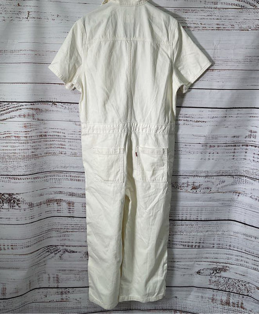 NWT Women's Levi's White Short Sleeve Jumpsuit Size L