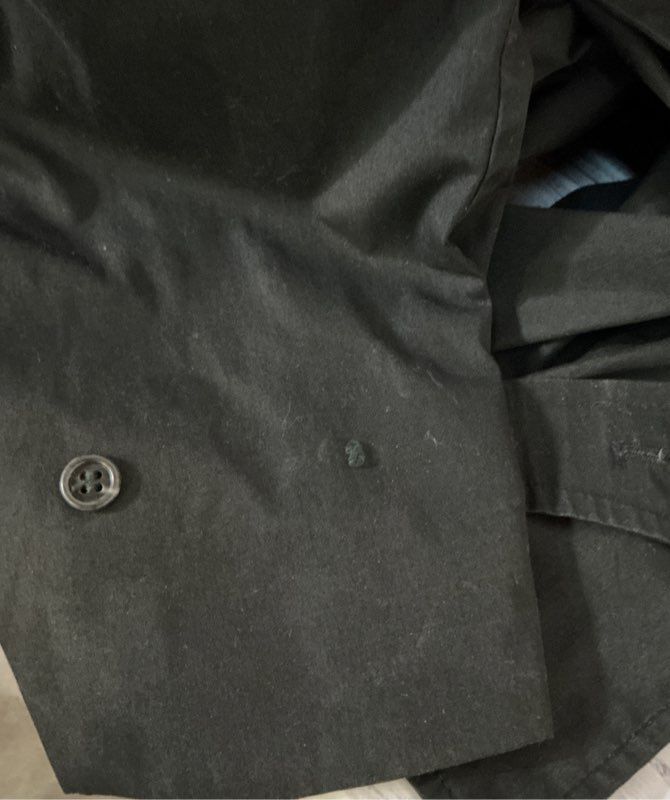 Men's London Fog Black Trench Coat Size 42 Short