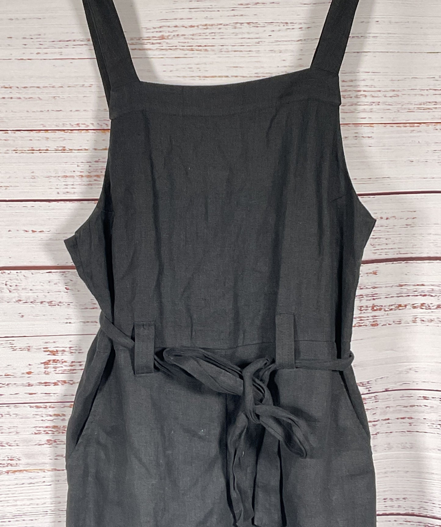 Reformation Linen Island Romper Black M