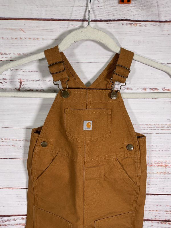 Carhartt Overalls Boys 18 Months Brown Duck Canvas Bib Pants Workwear