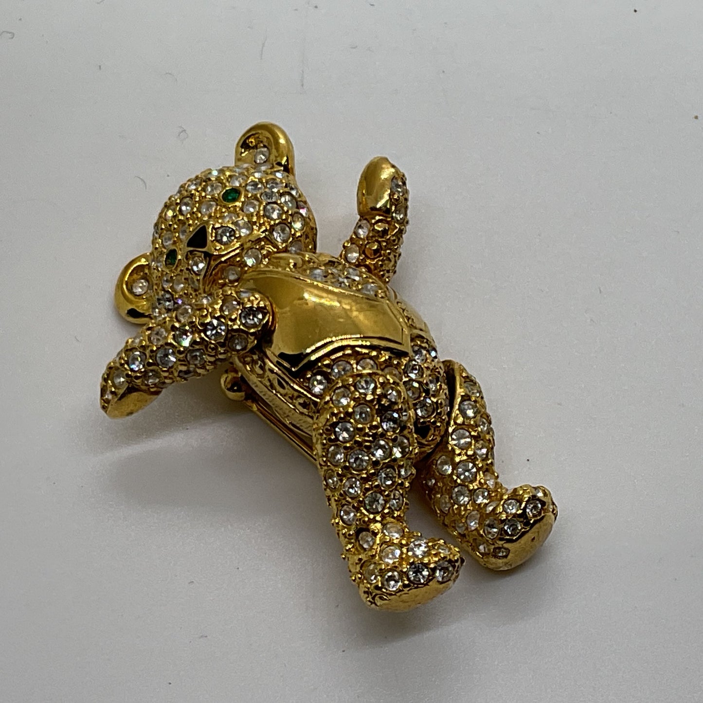 JOAN RIVERS Gold Tone Rhinestone Articulated Movable Arms, Legs, Head Brooch