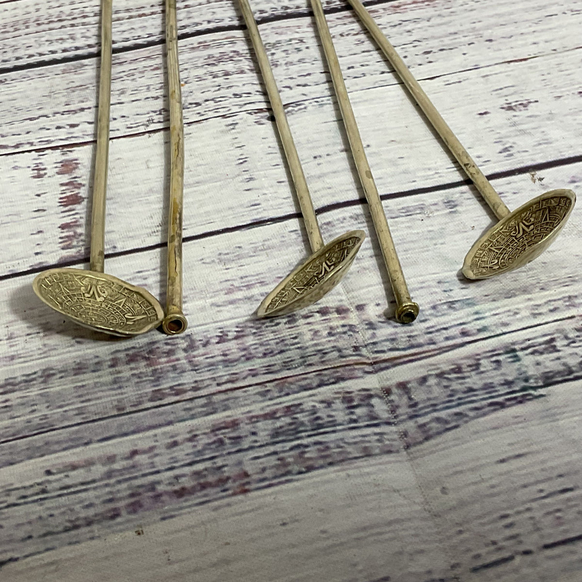 VTG./ANTIQUE MEXICO Mayan Calendar Straw Spoons