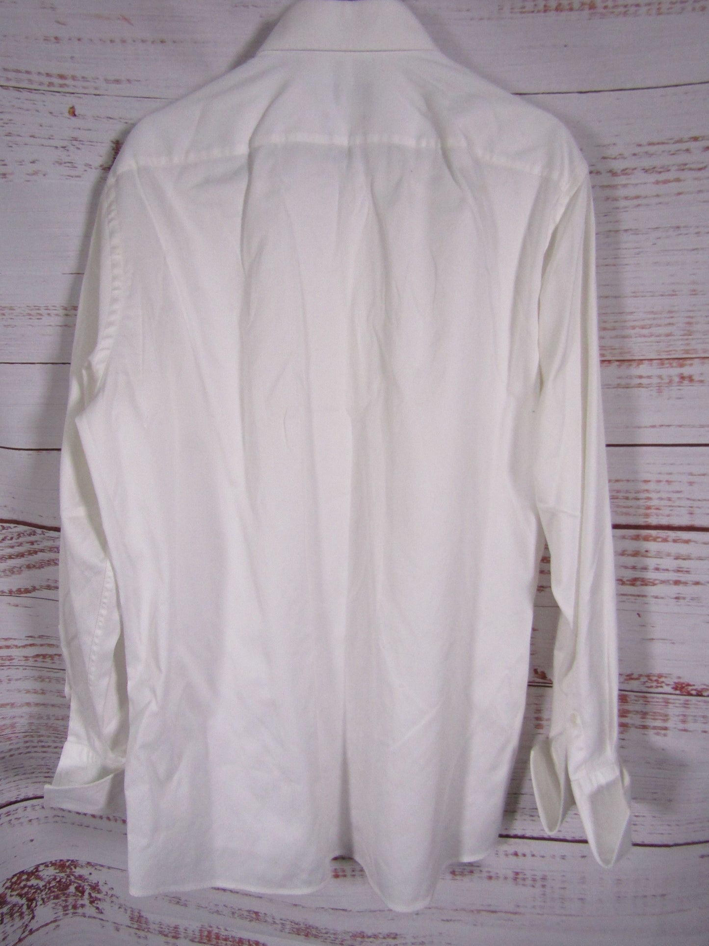 Hugo Boss Lawrence Men's White Long Sleeve French Cuff Shirt Size 16.5