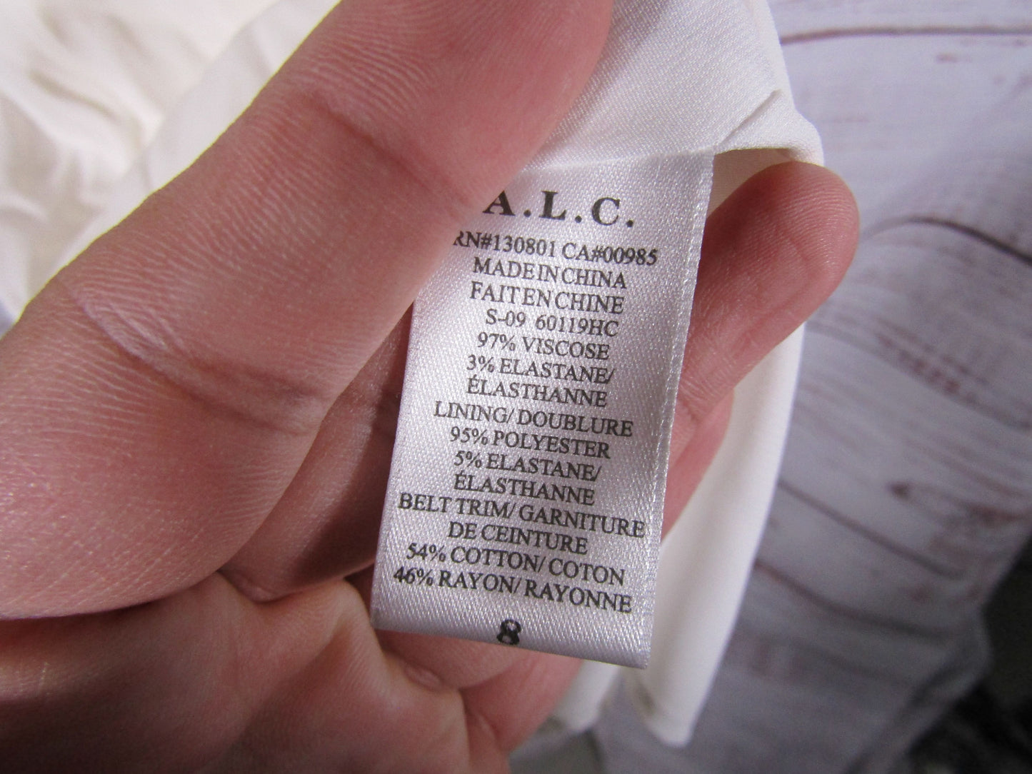A.L.C. Carter Women's White V-Neck Dress Size 8